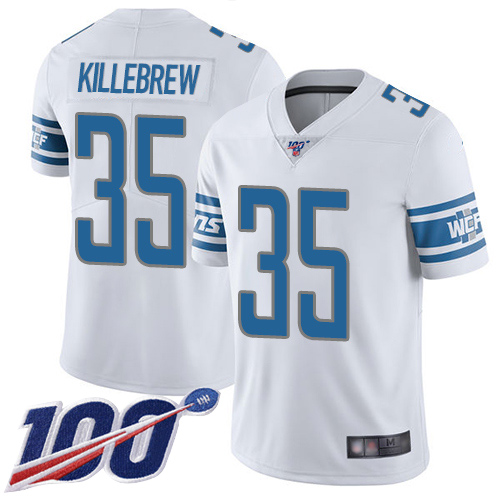Detroit Lions Limited White Men Miles Killebrew Road Jersey NFL Football #35 100th Season Vapor Untouchable->detroit lions->NFL Jersey